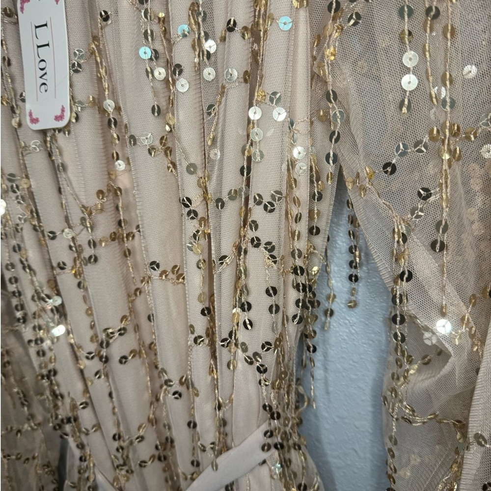 LLove Womens Sequin String A-Line Dress | Sz S, NWT - Picture 10 of 10
